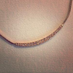 Michael Kors rose gold pave bar necklace
